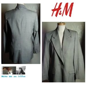 H & W Houndstooth Wool Blazer Size 6